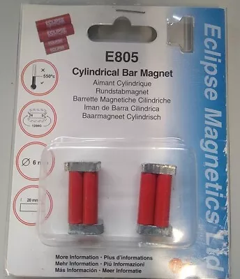 Eclipse E805 Bar Magnet 20mm X 6mm Diameter - 4pack • £4.99