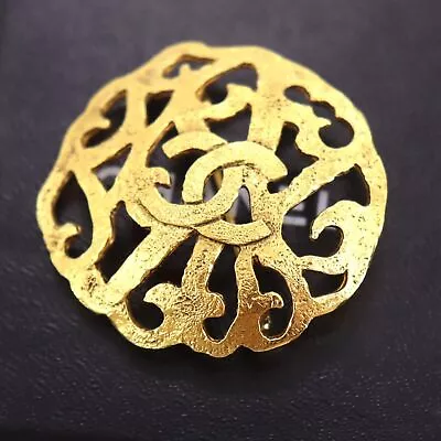 CHANEL CC Logos Used Pin Brooch Gold Plated 2 5 France Vintage #BX729 M • $564.95