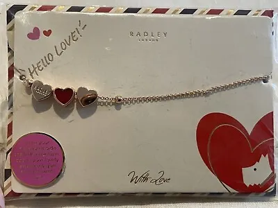 NEW RADLEY ‘With Love’ 18ct Rose Gold Plated Bracelet. Hello Love! • £21.99