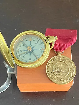 Vintage U.s.navy Medal And Us Compass Ww2 S&w N.y. • $80