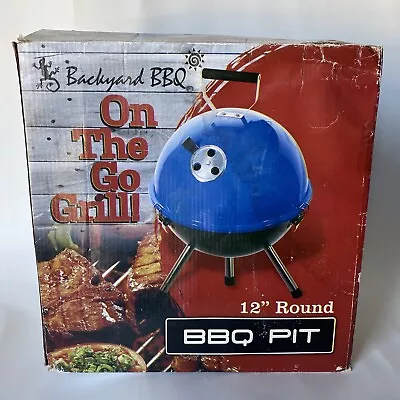 BBQ Grill 12” Portable Tabletop Charcoal Backyard Pit Latching Lid • $14.99