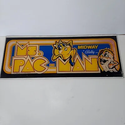 23- 9  ORIGINAL MS PAC MAN PLEXI Sign Marquee ARCADE VIDEO GAME PART PACMAN F-12 • $70