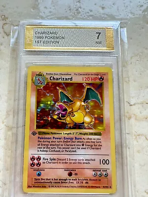Charizard 1st Edition Pgc 7 Base 1999 Holo Pokemon Psa 4/102 Card Shadowless • £4999