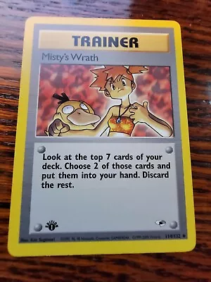 $9.95 • Buy Pokemon 1ST EDITION MISTY'S WRATH 114/132 - GYM HEROES SET NON HOLO - (NM)