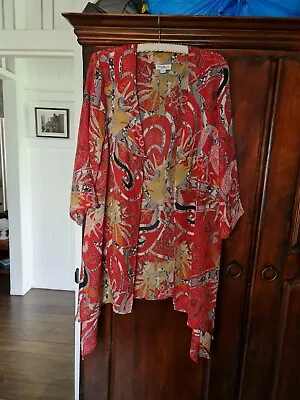 Womens Duster/Kimono Sz 16 Multicolour Floral • $20