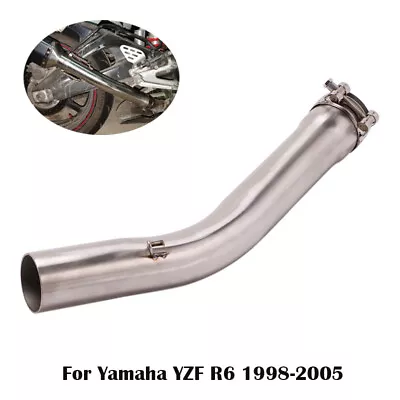 For Yamaha YZF R6 1998-2005 Modified Exhaust Mid Link Pipe Slip On 51mm Muffler • $65.19