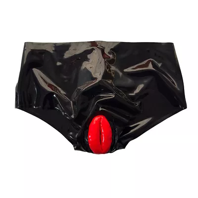 Women Latex Gummi Vagina Shorts With Red Anus Sheath Panties Fetish Cosplay • £55.03