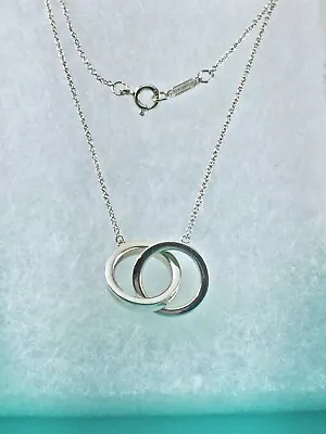 £174.72 • Buy Tiffany & Co 1837 Interlocking Double Circles  Necklace 16.5” Silver  W Box $475