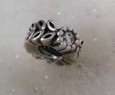 Genuine Pandora RETIRED And RARE   Twice As Nice CZ Silver Charm /Spacer  • £8