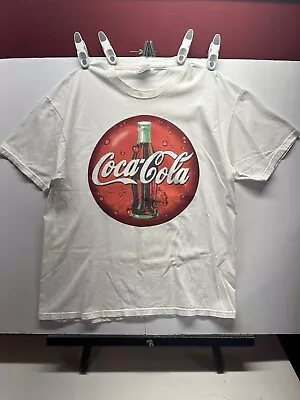 Vintage Hanes Heavyweight White Adult L Coca Cola T-Shirt • $19.64