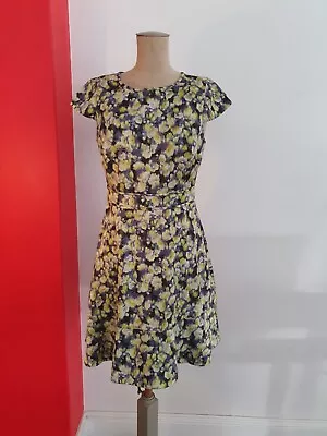 J Crew 4 Dress Flare Lilac & Yellow Flowers • $45