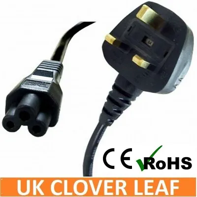 £4.95 • Buy C5 Cloverleaf 3 Pin Mains Cable Clover Leaf Power Lead Power Cord For Uk