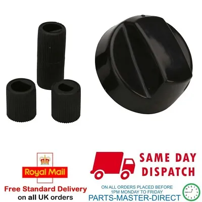 Fits Candy Zanussi Whirlpool Aeg Black Cooker Oven Hob Control Knob & Adaptors • £3.99