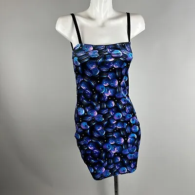 BlackMilk Milky Way Macarons Velvet Strappy Bodycon Dress Blue Size Medium • $79.99