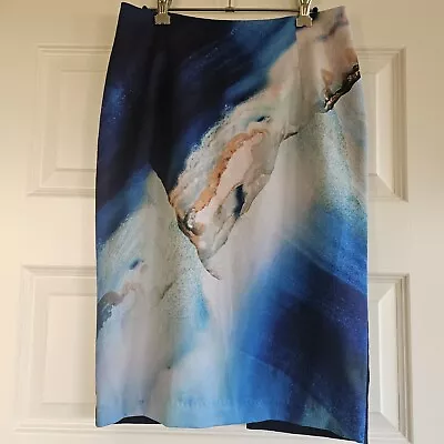 SEDUCE Sz 10 Marble Effect Midi Skirt 💙 Perfect Condition • $10
