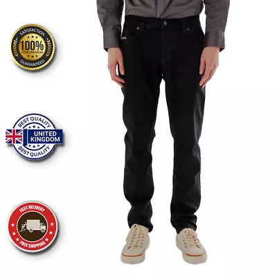 Jeans Denim Men's Black Grey Tapered Fit Cotton Very Stretch Casual Wear Pants • £13.99