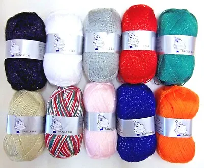 Woolyhippo Dazzle DK Glitter Yarn Acrylic Polyester Double Knitting 100g Wool  • £31.99