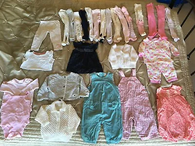 Baby Girls Clothes Bundle Age 6 To 9 Months X 28 Items • £8