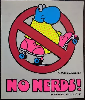 CUTE Vintage 80's Vending Sticker  NO NERDS' Skateboard Clear DECAL SKATE Candy • $2.06