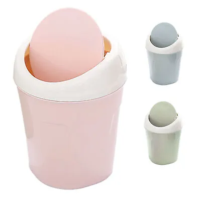 Desktop Trash Can Small Mini Plastic Table Garbage Bin W/Swing Lid For Living DC • $6.52