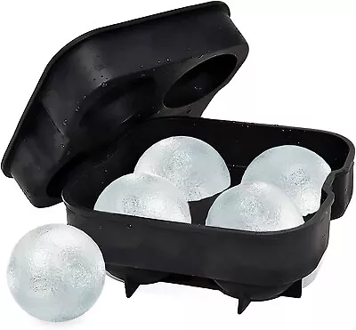 Spherical Ice Cube Ball Maker Sphere Mould Tray Round Whiskey Cocktail 4x4.5cm • £6.29