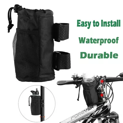 Bicycle Bike Water Bottle Holder Bag Bicycle Handlebar Insulated Stem Bag MTB • £6.89