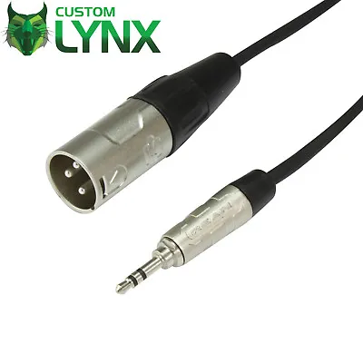 Rean Neutrik 3.5mm TRS Jack To Unbalanced MONO Male XLR. Stereo Mini Jack. 3 PIN • £12.95