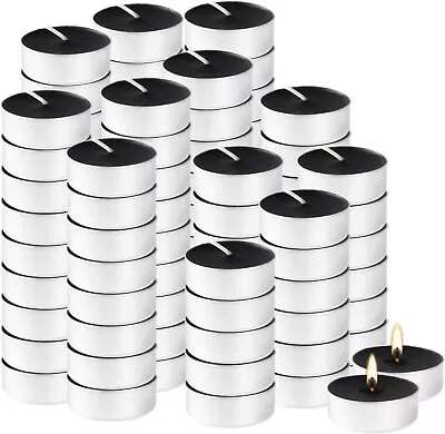 100 Pack Black Tealight Candles4 Hour Unscented Votive Candle For Halloween Hom • $8.85