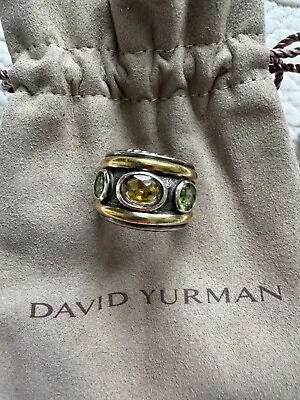 DAVID YURMAN Sterling Silver 14k Gold Peridot & Citrine Renaissance Ring Size 7 • $624.24