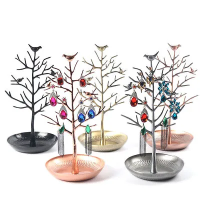 £7.46 • Buy Vintage Bird Tree Stand Jewelry Earring Ring Show Holder Display Home Decor