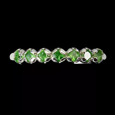 $69.16 • Buy Unheated Round Green Tsavorite Garnet 3mm 925 Sterling Silver Ring Size 9