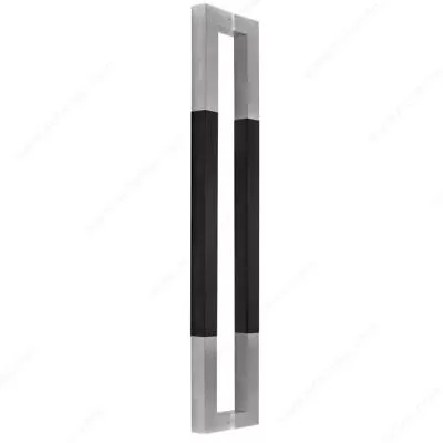 Entry Door Pull Handle Square Ladder Handle With Black Wood Insert  36  Long • $160