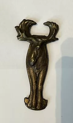 Vintage 3D Brass Moose Bottle Opener 4.5  Long. Marked Alaska On Back • $4