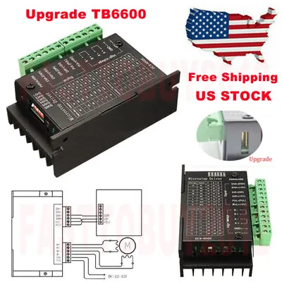 TB6600 Stepper Driver 4A Micro-Step CNC 9~40V DC Controller For NEMA23 17 Motor • $13.99