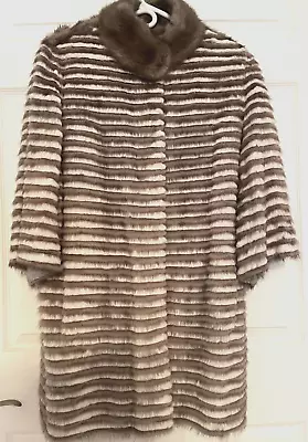 Designer Natural Gray /White  Mink Fur Jacket Stroller Coat. • $349.99