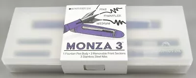 Monteverde Monza 3 Transparent Purple & Chrome Fountain Pen Set W/3 Nibs - New • $25