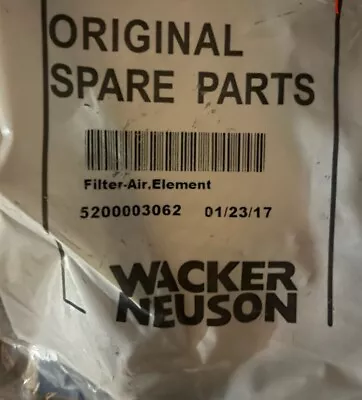 Wacker Neuson OEM New Style Air Filter BS50-4AS BS60-2i BS60-4 | 5200003062 • $26