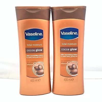 Vaseline Total Moisture Cocoa Glow 24Hr Nourishing Lotion 400ml *LOT OF 2* • $15.95