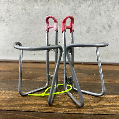 Vintage Blackburn Water Bottle Cages Set 2 Red Cap Alloy Pair Road 1990s Cracks • $20.79