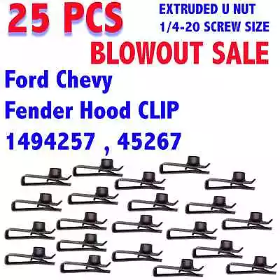 1/4 - 20 Extruded U-Nut U Clip Ford Chevy Fender Hood 1494257  45267 (QTY- 25) • $12.50