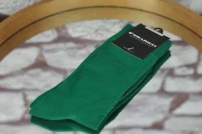 Feraricci Men's Solid Green Colorful Fun Crew Socks - $18 Retail - Brand New • $5.99