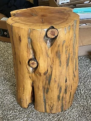 Natural Patagonian Recycled Wood Tree Stump Side Table/Seat Varnished 17” • $60