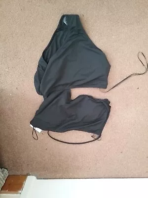 Zara Black Padded Cutout Swimming Costume Size L BNWT • £18