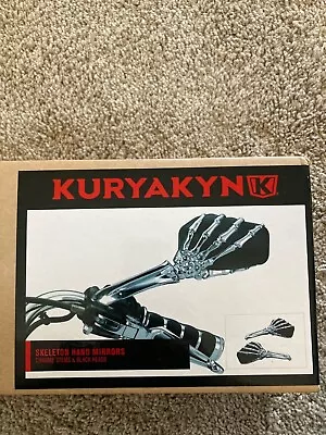 $120 • Buy Kuryakyn Skeleton Hand Mirrors - Chrome Stem/hands - New In Box