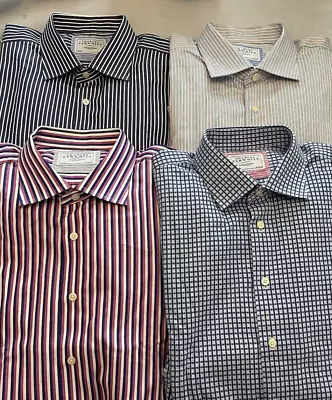 LOT OF 4 CHARLES TYRWHITT JERMYN STREET LONDON L/ S DRESS SHIRTS Sz 18 / 37 • $39.99