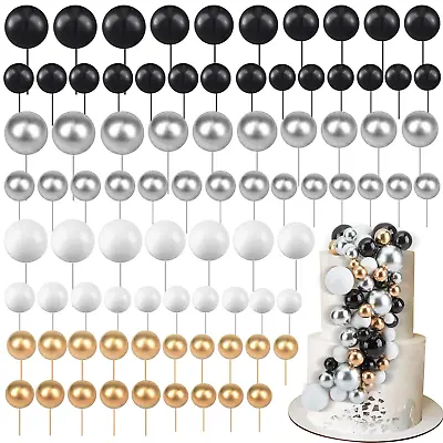 108 Pcs Balls Cake Topper Balloons Cupcake Topper DIY Cake Insert Topper Foam Ca • $25.12