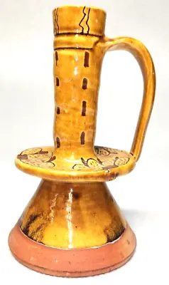 $15.88 • Buy Terracotta Stoneware Chimney Handled Bud Vase Or Candle Holder Vintage