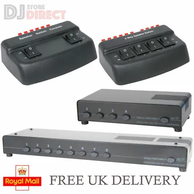 £18.99 • Buy Speaker Switch Selector 2 4 8 Way Audio Signal Zone Splitter Distribution