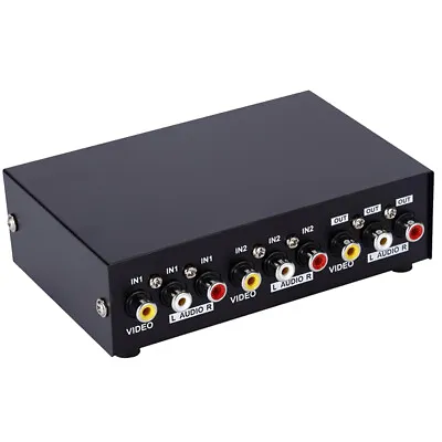 £18.01 • Buy 2 Way Audio Video Switch 2 In 1 Out 3 RCA L / R Audio Selection Box