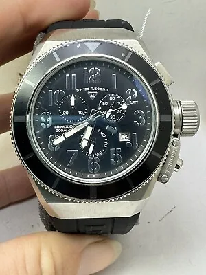 Swiss Legend Men's Silver Case Black Rubber Strap Quartz Watch 13844-01-bb-r16 • $59.99